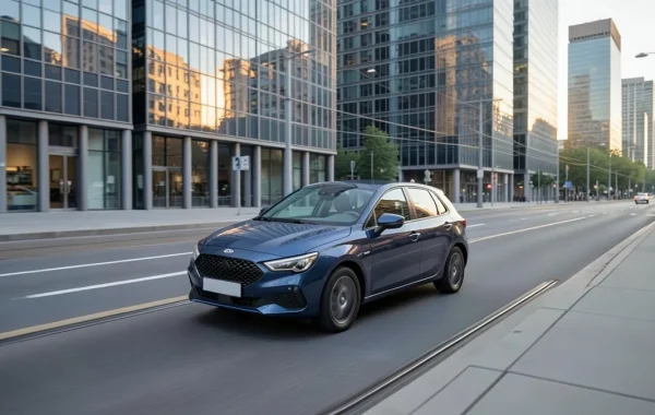Tamnoplavi Audi A3 Sportback 8V parkiran u modernoj zagrebačkoj ulici