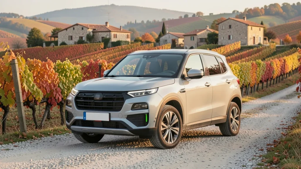 Svijetlosivi Citroën C5 Aircross na makadamskoj cesti među istarskim vinogradima