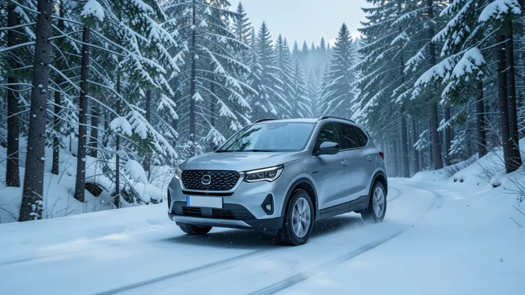 Ford EcoSport zimi na zasniježenoj planinskoj cesti