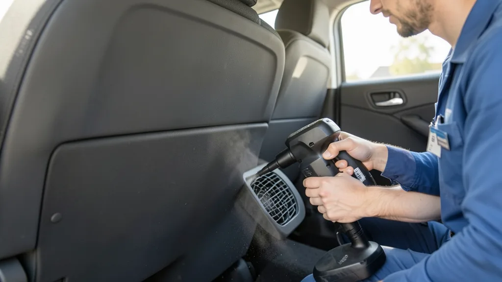 Čišćenje usisa ventilatora hibridne baterije kraj stražnjeg sjedala Toyote C-HR